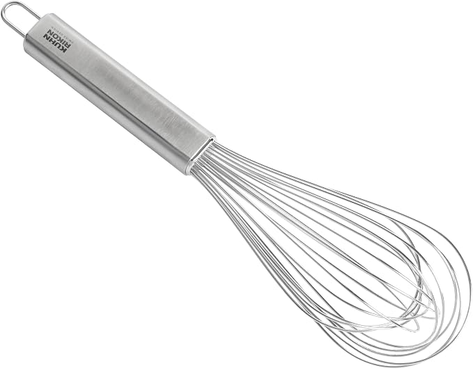Kuhn Rikon Essential Balloon Whisk – Stainless Steel Wires with Comfortable Handle – Ideal for Beating, Mixing & Blending