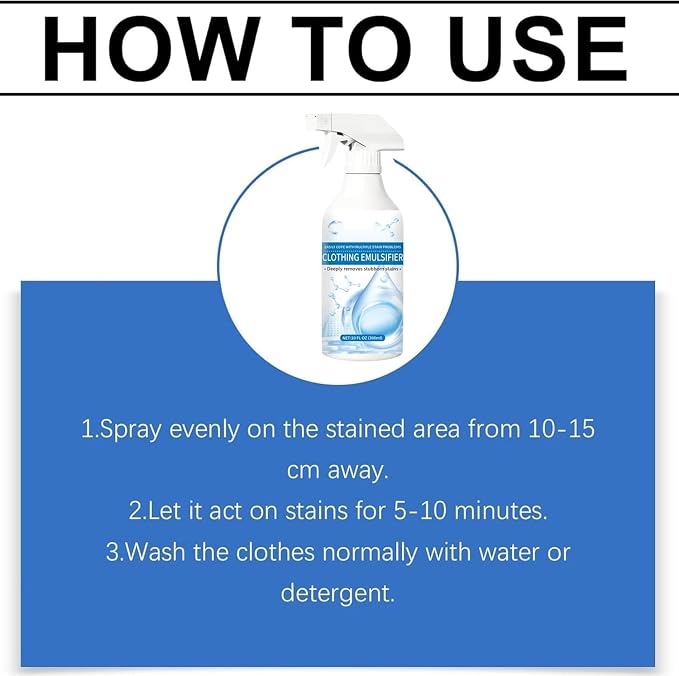 Non Ionic Emulsifier Stain Remover, Laundry Stain Remover And Fabric Refresher, Upholstery And Household Fabrics, Gentle Yet Effective Cleaning Solution
