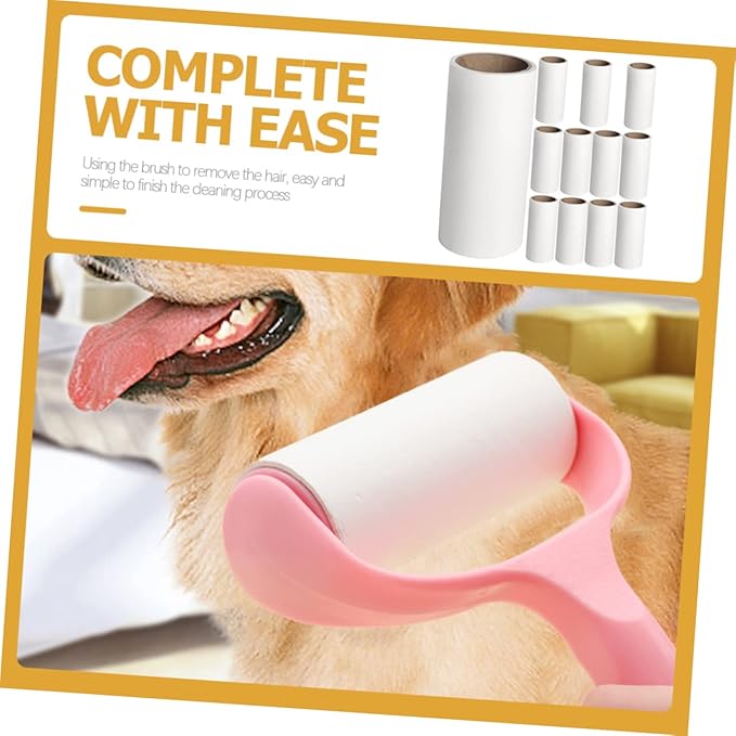 Toddmomy 12pcs Household Lint Roller Convenient Fur Remover for Pet Hair Clothes Carpets Furniture Easy to Use Compact Design for Home Travel