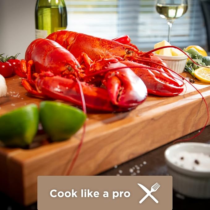 Extra Large XL Cutting Board from North American Maple - Heavy Reversible Butcher Block with Juice Groove for Cutting Meat and Juicy Veggies Easily - Maple Chopping Board - 24x18x1.5 inches