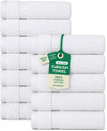 SALBAKOS 12-Piece 100% Turkish Cotton Washcloths and Face Towels, White | 13x13 in Standard Size Small Towel, Multi-use Bathroom & Kitchen, Thick Super Soft Absorbent Durable, Oeko-Tex Made in Turkey