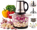 Electric Garlic Peeler & Chopper 300W – Automatic Garlic Peeler Machine with 2L Jar & Dual Blades, Electric Garlic Mincer, Vegetable Chopper & Silicone Garlic Peeler Skin Remover Tool