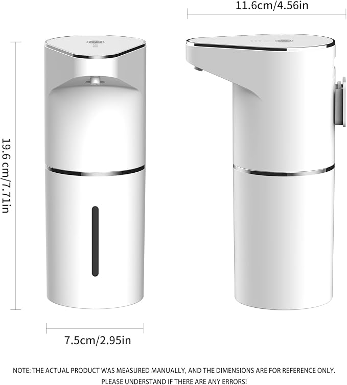 Automatic Touchless Foam Soap Dispenser, Touchless, Rechargeable, 350ml, with Adjustable 3-Speed Foam & Motion Sensor
