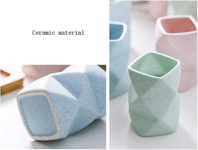 Ceramic Soap Dispenser,Foaming Hand Soap Dispenser Hand Sanitizer Dispenser, Toothbrush Holder, Soap Dish, Mouthwash Cup, Bamboo Tray(Blue)