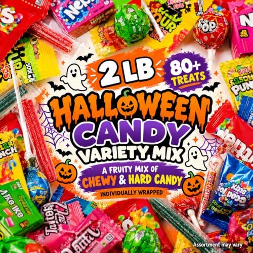 Candy Variety Pack 80+ Ct, 2 LB Bulk Individually Wrapped, Halloween