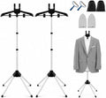 Garment Steamer Stand Set for Handheld Steamers, 33-63 Inch | Metal stand with 360 rotating hanger for shirts, suits and graduation gowns; includes 2 pads, 2 lint removers and 2 bags