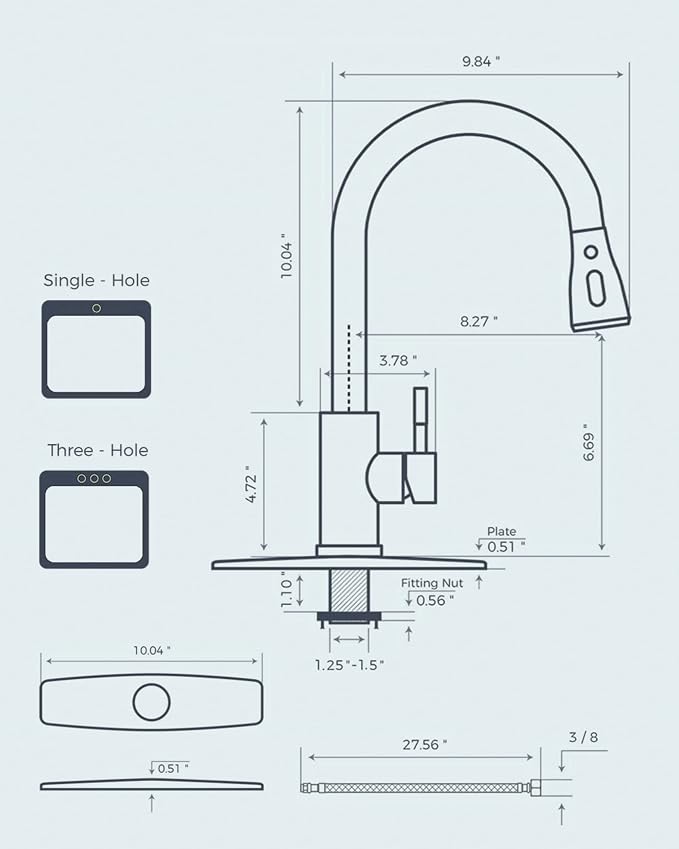 FORIOUS Kitchen Faucets with Pull Down Sprayer, Chrome, High Arc Single Handle Classic Stainless Steel Sink Faucet Pull Out for Farmhouse Camper Laundry Rv Bar
