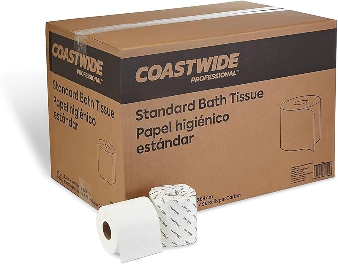 Coastwide Professional Toilet Paper, 2-ply, White, 500 Sheets/Roll, 96 Rolls/Case | 2-Ply