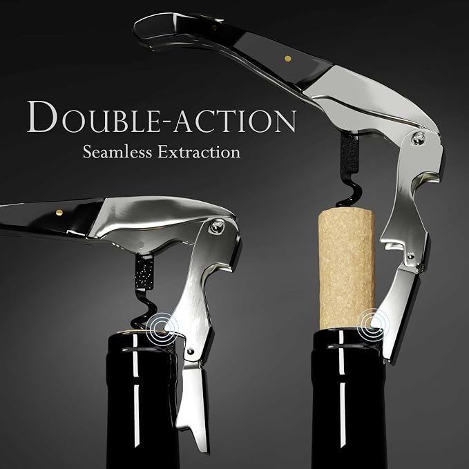 LUSCIOUZ Zero Resistance THE HELIX Elite Corkscrew Silent Wine Bottle Opener Waiters Corkscrew Wine Key (6-Coil Long Corkscrew)