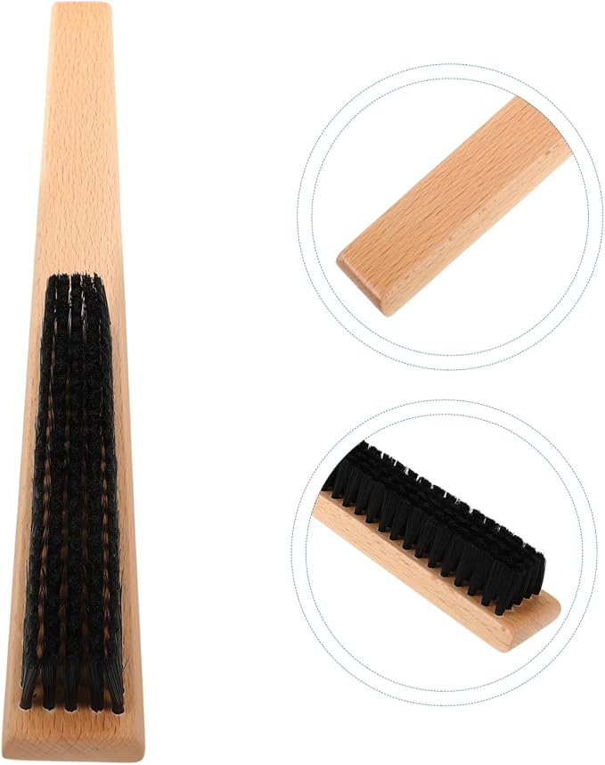 FRCOLOR 4pcs Clothes Brush Wood Handle Lint and Hair Tool for Fabrics and Upholstery for Home and Travel Use Gentle Bristles for Safe Cleaning