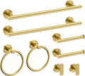 USHOWER Brushed Gold Bathroom Accessories Set, 18-Inch Towel Bar Set Wall Mounted, Durable SUS304 Stainless Steel Bathroom Hardware Set, 8-Piece