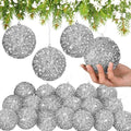 Lyrow 24 Pcs 2.36" Christmas Ball, Silver