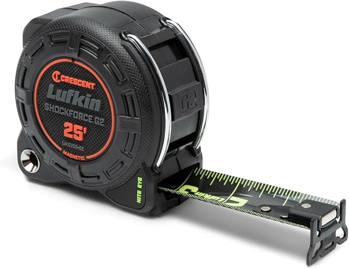 Lufkin Shockforce G2 25-ft Nite Eye Magnetic Tape Measure- LM1225B-02