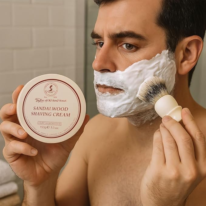 Taylor of Old Bond Street Sandalwood Fragrance Shaving Cream Bowl 150g (2-Pack) – Rich Lather for Traditional Shaving