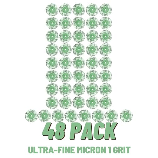 Dedeco Sunburst Radial Bristle Discs 48-Pack - 7/8" Curved - Light Green 14000 Grit (Ultra-Fine, 1 Micron) - Aluminum Oxide for Polishing & Finishing