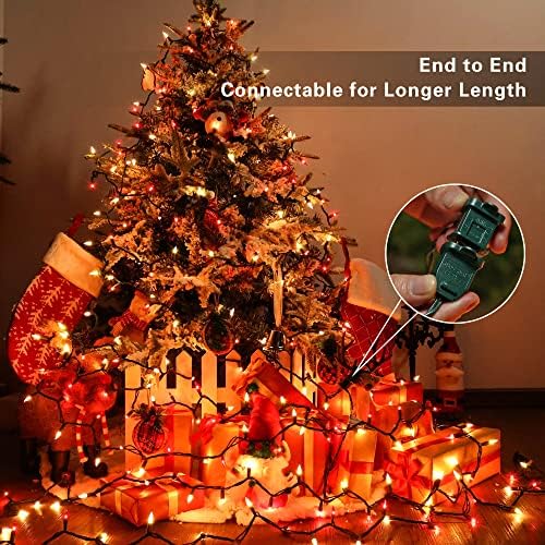 BrizLabs Red & White Christmas Lights, 300 Count 69.6ft Mini Outdoor Lights