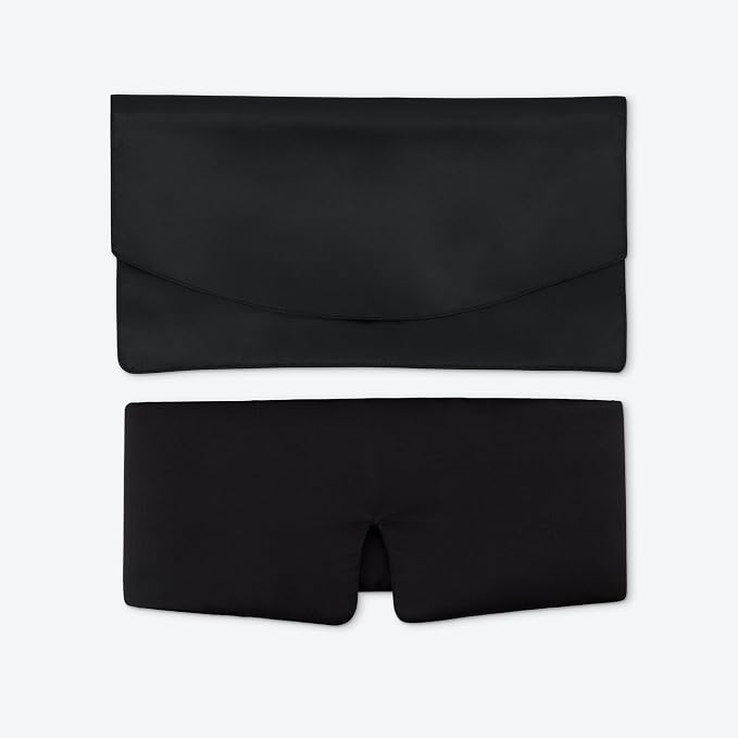 Baloo Silk Weighted Sleep Mask (Black) | Sound-Muffling Blindfold for Deep Sleep | Eye Mask with Amethyst Crystal | Relaxation & Tranquillity Mask
