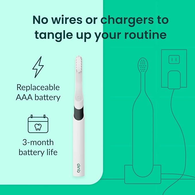 Quip Metal Sonic Electric Toothbrush for Adults - Time Travel & Soft Bristles with Travel Case & Replacement Brush Head - 3 Month Battery Life, Pride Rainbow