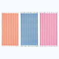 LANE LINEN 3 Pack Turkish Beach Towels, Oversized, 39"x71" - Vivid Rush | Classic Cabana Stripe - Great For Pool, Swim & Travel - Machine Washable, Tumble Dry Low - Fast-Drying Travel Companion