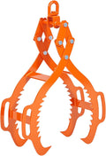 Garvee Log Lifting Tongs 36in,4 Serrated Claw Hook Log Tongs,3606Lbs Capacity Heavy Duty Timber Claw Hook, Logging Tools for Tractors, Trucks, Forklifts, ATV Logging, Lumber Handling
