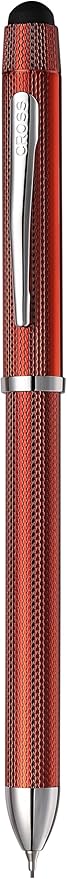 Cross Tech3+ Engraved Refillable Multi-Function Ballpoint Pen with Stylus, Medium Ballpen And Pencil, Includes Premium Gift Box - Translucent Red