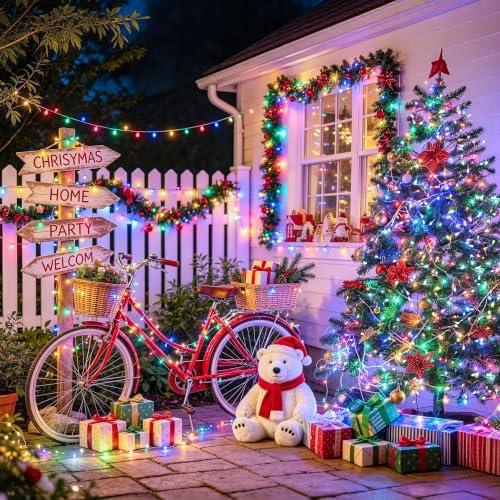 JMEXSUSS 272 Ft 1000 LED Multicolor Christmas String Lights Outdoor Plug in