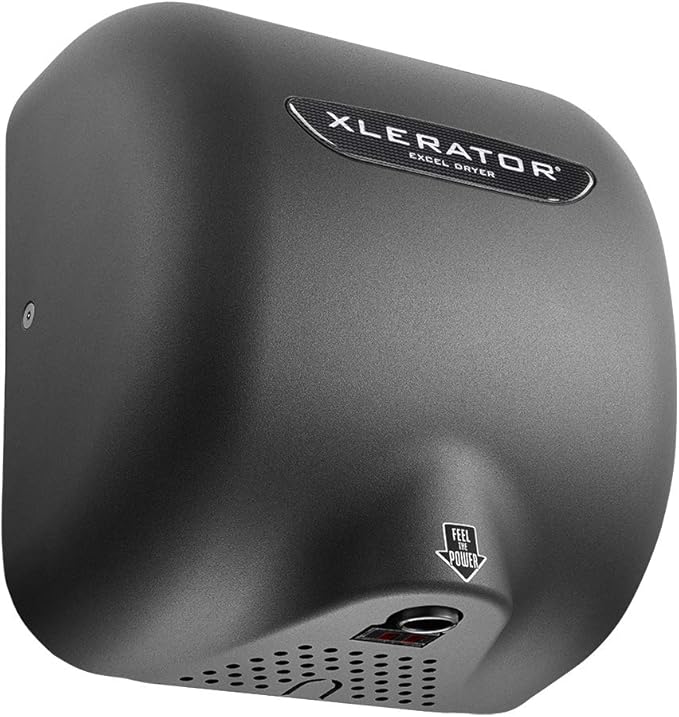 XLERATOR Automatic Surface Mounted Hand Dryer, Graphite Excel Dryer, Hygienic, Voltage: 220 / 240V, 6.5 Amp, Nozzle: .08N Standard Nozzle