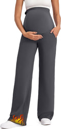 G4Free Fleece Lined Maternity Yoga Pants Winter Pregnancy Work Trousers