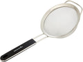 Restaurantware Fine Mesh Strainer 1 Count 12.6" x 5.5" x 2.3" with Silicone Handle Stainless Steel Extra Fine Mesh Strainer Heat-Resistant Handle Dishwasher-Safe for Rice, Quinoa, Pasta
