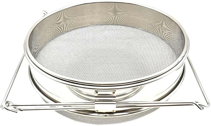 Food Grade 304 Double Sieve Stainless Steel Bucket Top Honey Strainer, Filter for Honey processing/Extraction and Filter