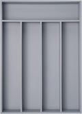 Besilord Bamboo Silverware Holder - Drawer Organizer with 5 Slots (Gray)