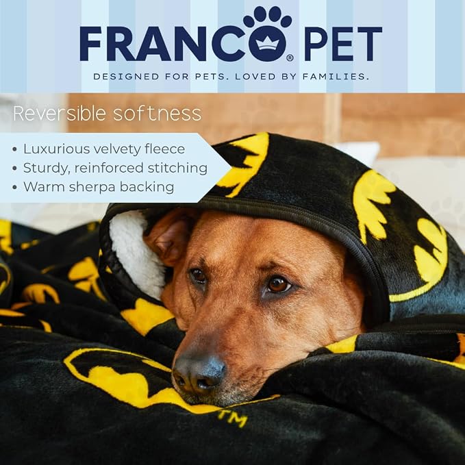 Batman DC Comics Waterproof Dog Bed Cover, XL 60x80 Pet Blanket for Furniture Bed Couch Sofa, (Officially Licensed) by Franco