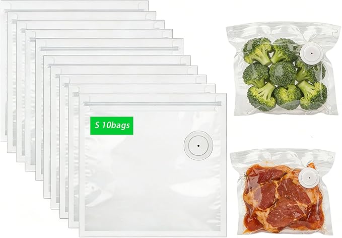 MOMODA Sous Vide Cooking Bags - Set of 10 | BPA-Free Reusable Vacuum Seal Bags (10 Small)
