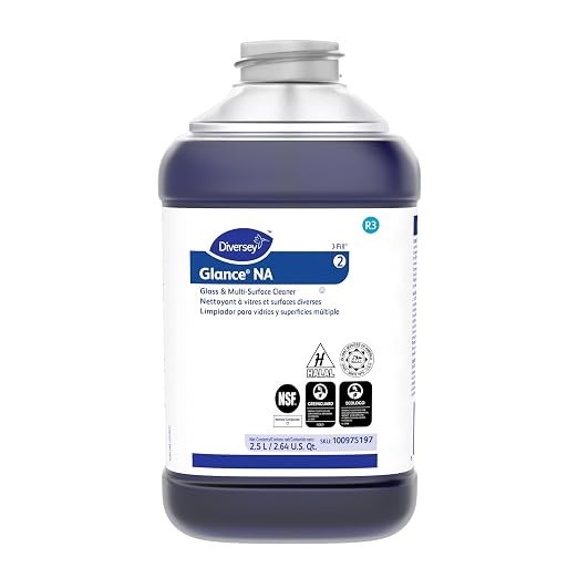 Glance 100975197 Non-Ammoniated Glass & Multi-Surface Cleaner, for Streak Free Windows, JFill Concentrate, 2.5-Liter (Pack of 2) | Streak Free, Ammonia Free, Quick Drying, Glass Cleaner, Mirrors, Chrome, Stainless Steel, Multi-Purpose Cleaner