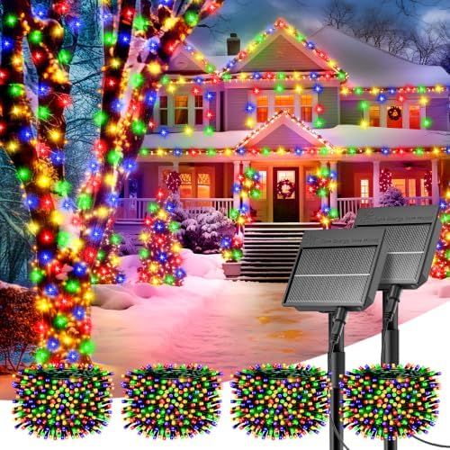 Minetom Solar Christmas Lights Outdoor Waterproof,4Pack Total 160FT 400 LED