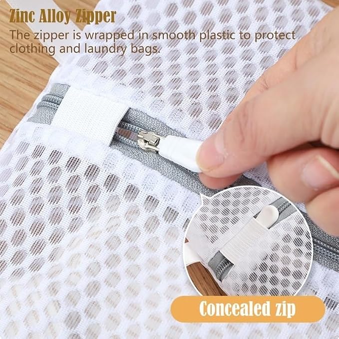 1-10PCS White Durable Honeycomb Mesh Laundry Bags For Delicates Net Fabric Durable And Reusable Delicate Wash Bag(30X40cm,1PC)