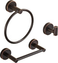Bronze Bathroom Hardware Set, Oil Rubbed Bronze Toilet Paper Holder Towel Ring Robe Hooks Wall Mount Hand Towel Holder Bath Accessories Stainless Steel, 3 Pieces