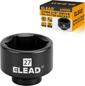 ELEAD 27 mm Oil Filter Socket Wrench, Metric Oil Filter Wrenches, 3/8'' Drive 6-Point Oil-Filter Removal Tool, Low Profile Design for Easy Removal, Chrome Vanadium Steel Oil-Change Tool