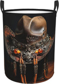 American West Rodeo Hat Large Foldable Laundry Basket Hamper,Storage Basket Bin With Handles,For Bathroom,College