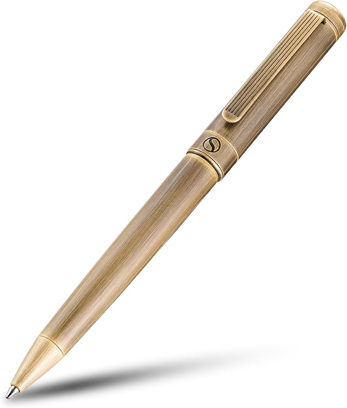 Scriveiner Bronze Ballpoint Pen - Stunning Luxury Pen, Schmidt Black Refill, Best Ball Pen Gift Set for Men & Women, Professional Executive Office, Nice Fancy Designer Pens