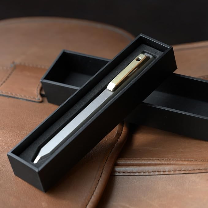 PROOF Bolt-Action Ballpoint Pen, Machined Aircraft Grade Aluminum, 0.7mm Medium Point, Black Ink, Heavy Duty
