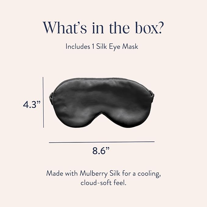 Brooklinen Silk Eye Mask for Sleeping – Carbon Grey, 100% Mulberry Silk Sleep Mask with Soft Elastic Strap, Machine Washable, Breathable & Cool-to-the-Touch – Ideal for Sleeping & Traveling