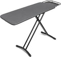 Duwee 18"x46" Ironing Board with Heat Resistant Cover and Thicken Felt Pad | Deluxe Iron Board with Steam Iron Rest,Adjustable Height Heavy Duty Ironing Board Full Size,Heavy Sturdy Legs,Black