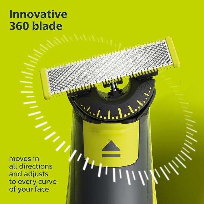 Philips Norelco OneBlade 360 Blade, Genuine Replacement Blade, Face/Body Kit, for OneBlade Electric Shaver and Trimmer, Durable Stainless Steel, Trim, Edge and Shave, QP614/80