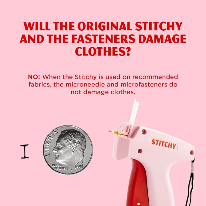 Stitchy No-Sew Hemming Tool- Easy, Portable, Professional-Grade Tagging Gun for Quick, Temporary Hems on Pants, Skirts, Dresses, and Sleeves