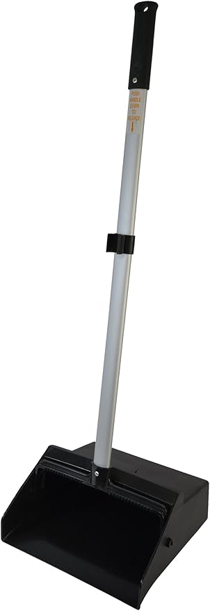 Janico 1085 Commercial Lobby Dustpan Upright, Aluminum Handle, 37” Length, Black