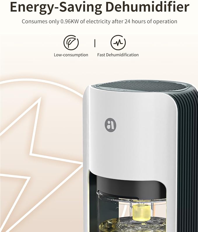 Small Dehumidifier for Bedroom, 42oz Dehumidifier with Auto Shut Off, Quiet Portable Dehumidifier for Bathroom, Closet, RV, 7 Color Night Light
