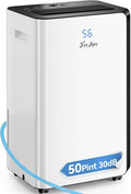 FreAire 54Pint 4500Sq.Ft Dehumidifier for Basement with Drain Hose, 30dB Quiet Compressor Dehumidifiers for Home, Front LED Digital Humidity Display for Bedroom, Bathroom, 1.13 Gallon Water Tank
