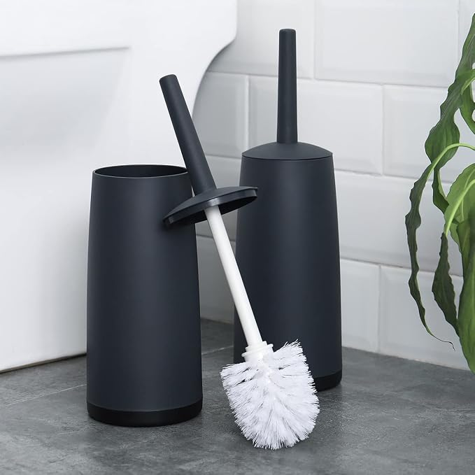 Toilet Brush and Holder, Toilet Bowl Brush with Handle, Hidden Toilet Brush, Scrubbing Bristles for Bathroom or Bathroom Cleaning (Color : White) (White)