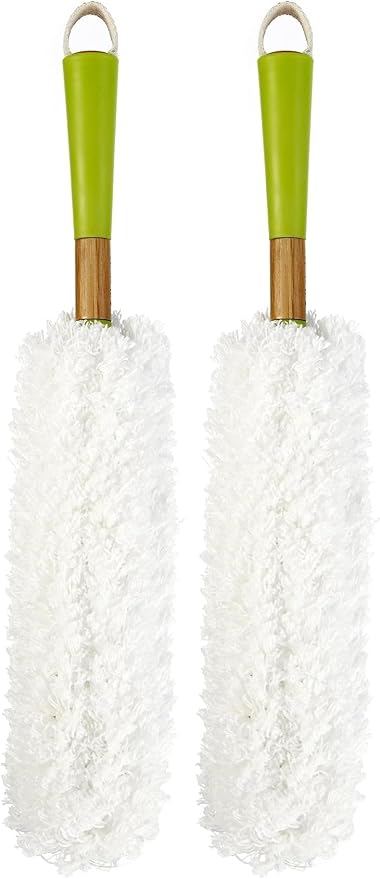 Full Circle Dust Whisperer Washable Microfiber Duster, Green (Pack of 2)